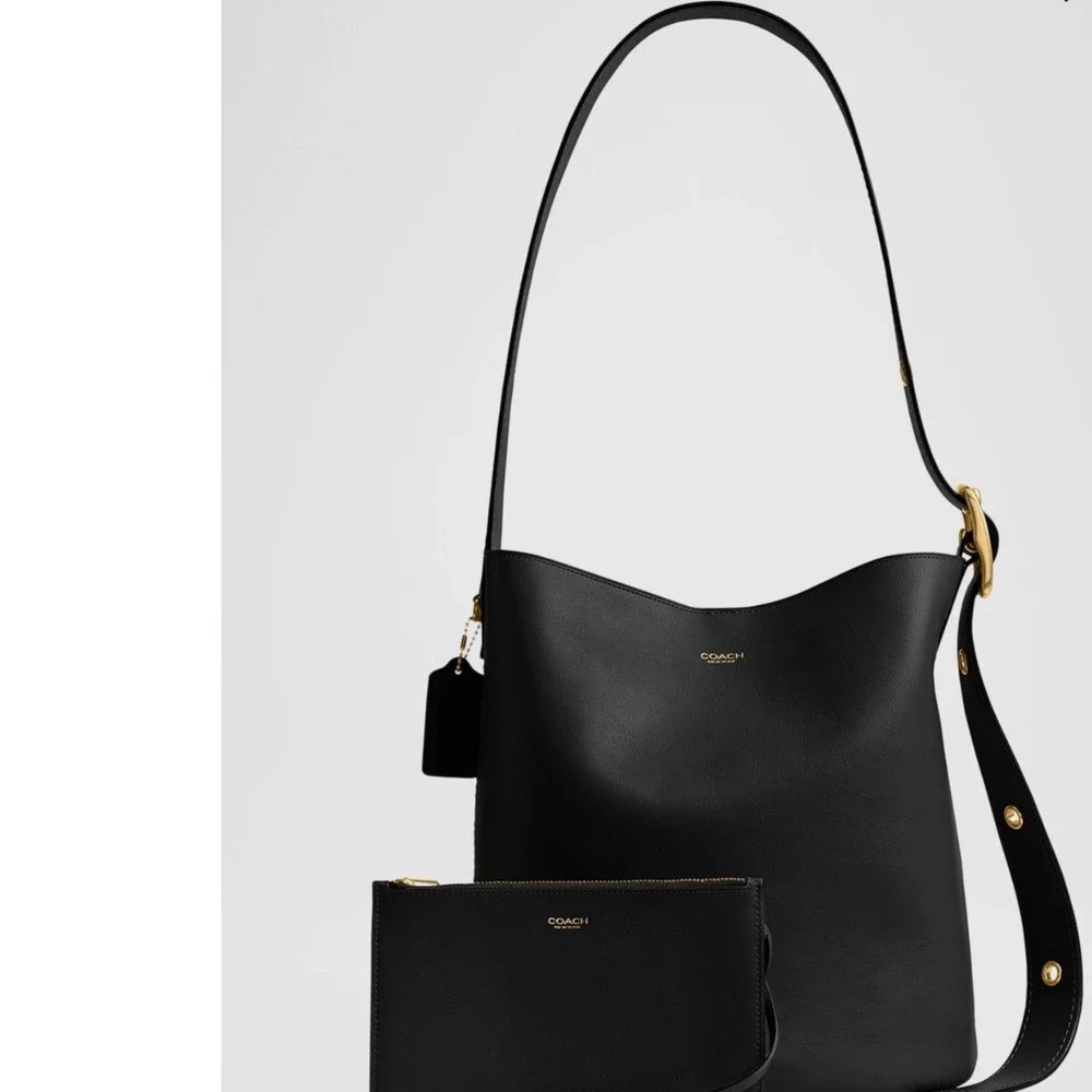 Coach Bleecker Grain Leather Black‎ bucket bag